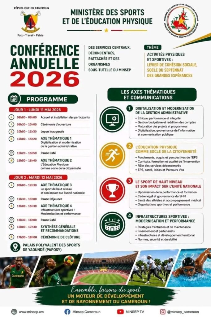MINSEP : la Conférence annuelle 2026 pour bâtir un sport camerounais moderne et fédérateur